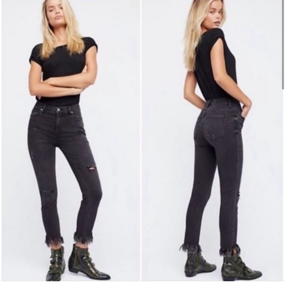 Free People Skinny Jeans Raw Hem sz 31